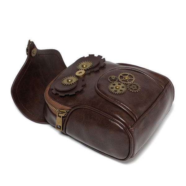 Novelty Creative Gear Owl Leather Bag - Image 5