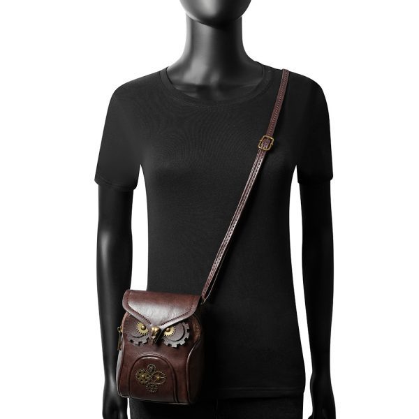 Novelty Creative Gear Owl Leather Bag - Image 2